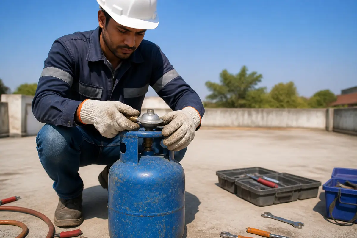 Comment enlever le détendeur d’une bouteille de gaz butagaz cube ?