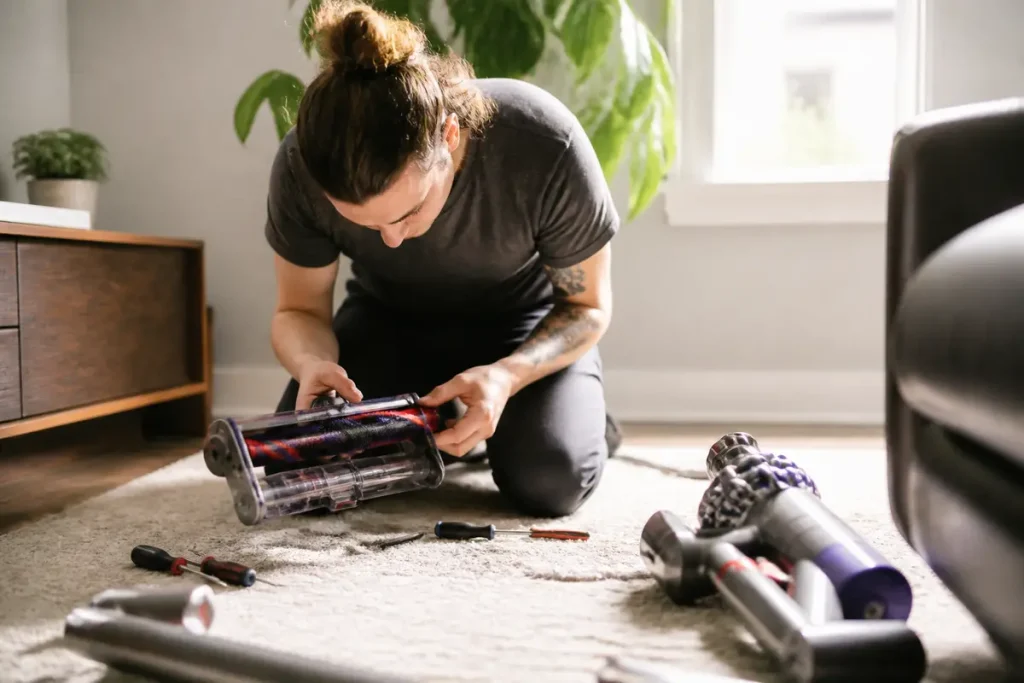 Brosse Dyson bloquée après nettoyage : diagnostic et solutions