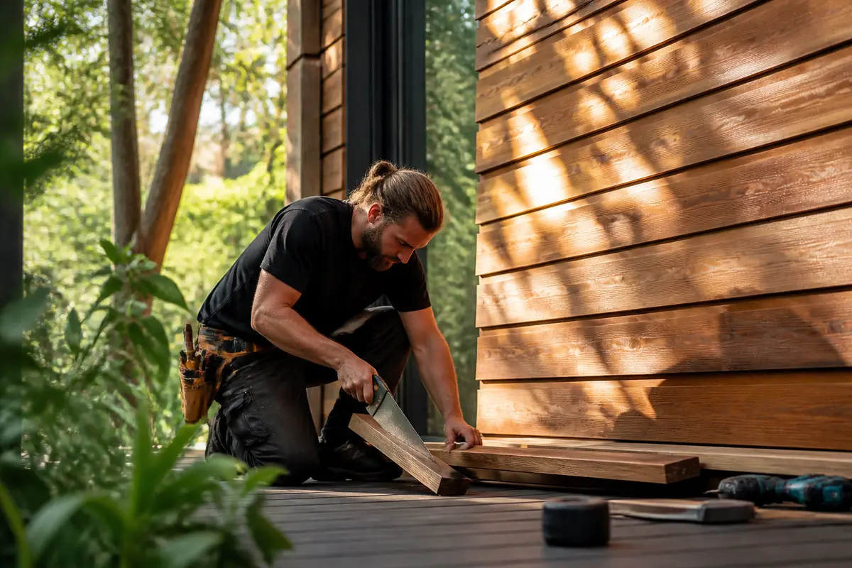 Comment habiller un mur en parpaing extérieur avec du bois ?