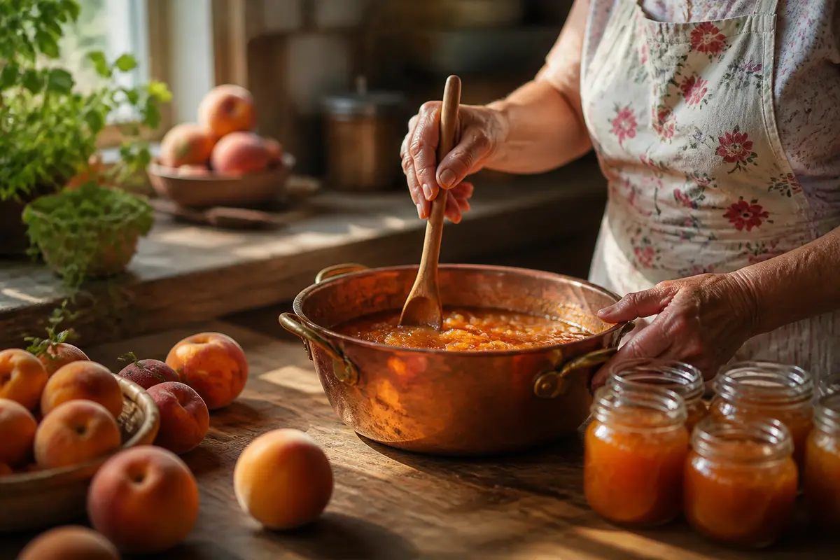 Confiture de pêches de vignes : la recette de grand-mère facile