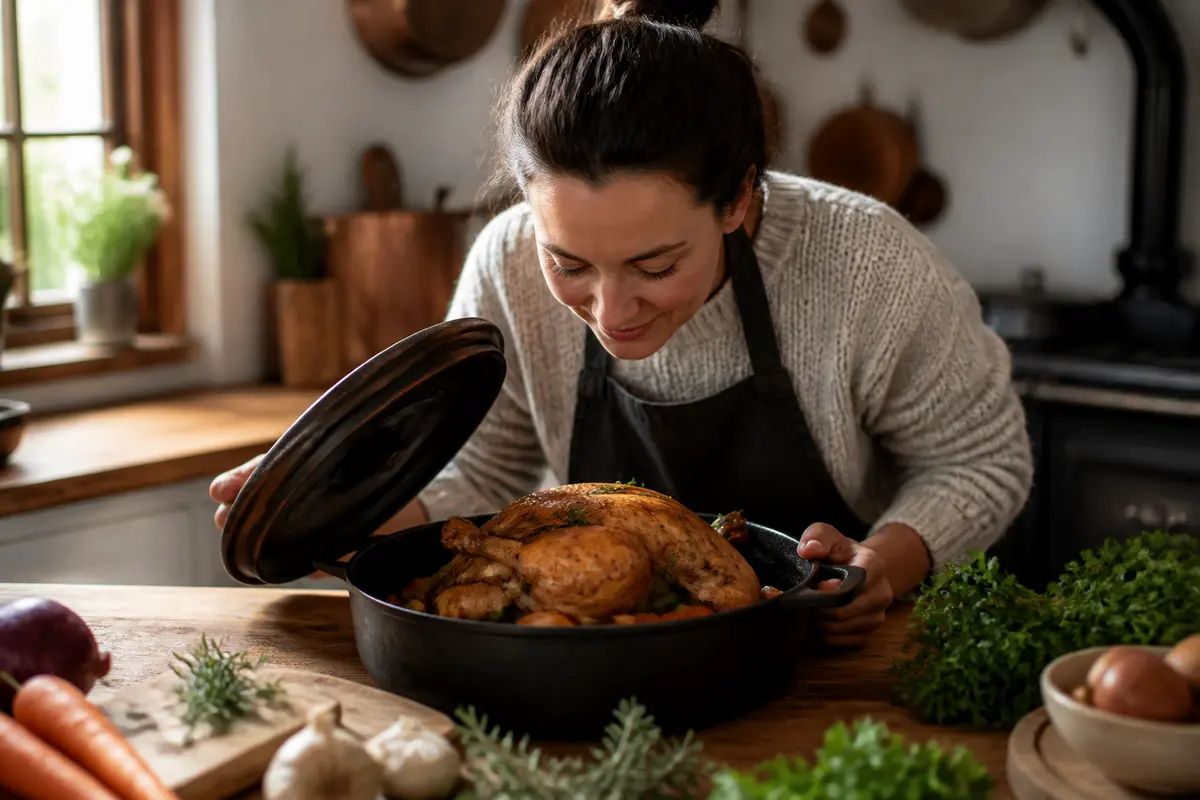 Temps de cuisson chapon en cocotte en fonte au four : guide facile
